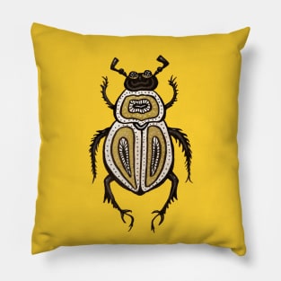 Fun Beetle Abstract Decorative Ink Art Pillow