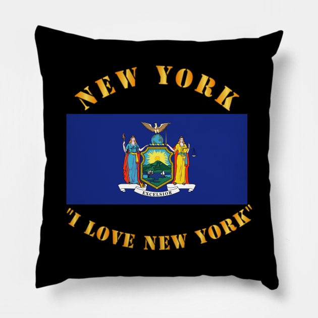 Flag - New York - I love New York Pillow by twix123844