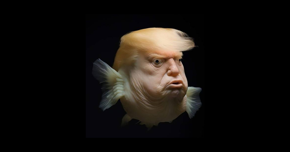 Blob Fish Trump Meme - Trump Memes - Sticker | TeePublic