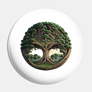 Isometric Vintage Geometric Since Vintage Established Tree Forest Pin