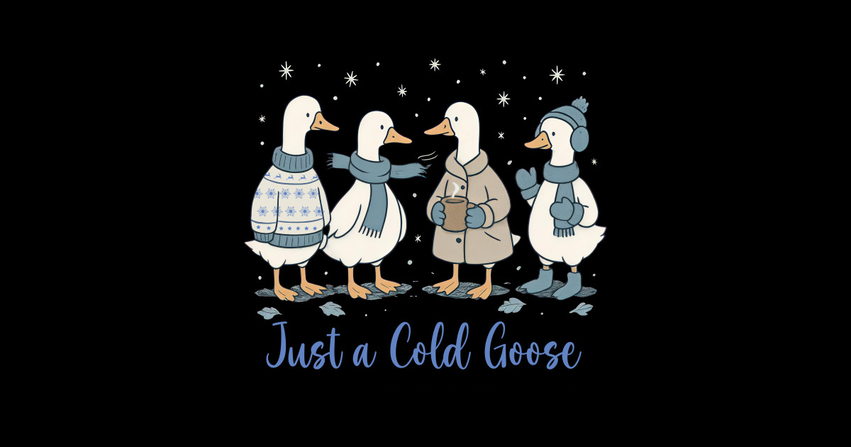 Winter Goose Just a Cold Goose Merry Christmas - Winter Goose - Sticker ...