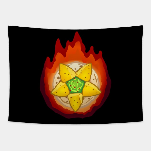 Satanic nachos, Fire version Tapestry by Dirgu