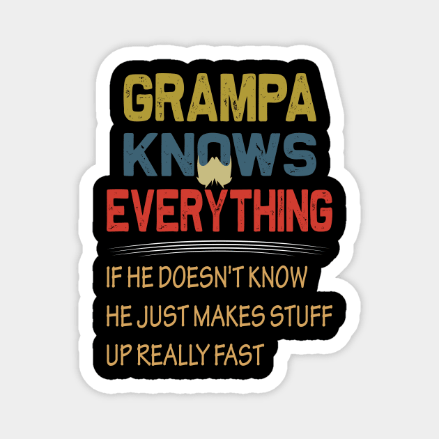 grampa knows everything ..fathers day gift Magnet by DODG99