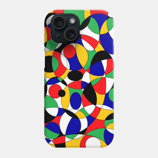 black white red blue green yellow circles Phone Case