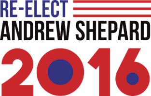 Re-Elect Andrew Shepard 2016 (Flag) Magnet