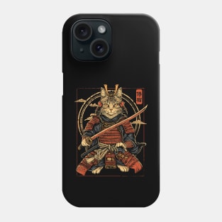 Samurai Cat, Japanese Cat Art Aesthetic, Cat Lover Phone Case