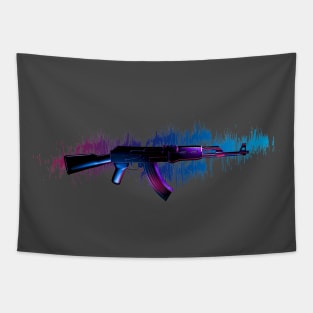 Glowing AK47 Assault Rifle Tapestry