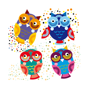 Bright colorful owls (2) T-Shirt