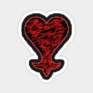 Heartless 8bit style red neon Magnet