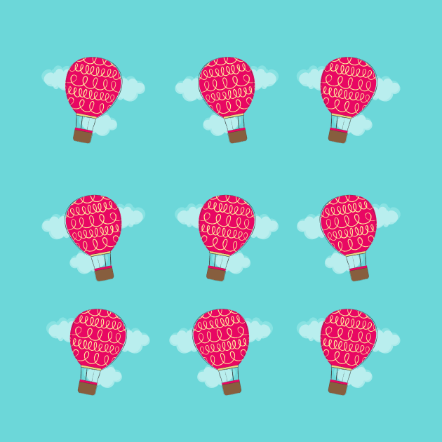 Cute Hot Air Balloons Pattern Design by Moshi Moshi Designs