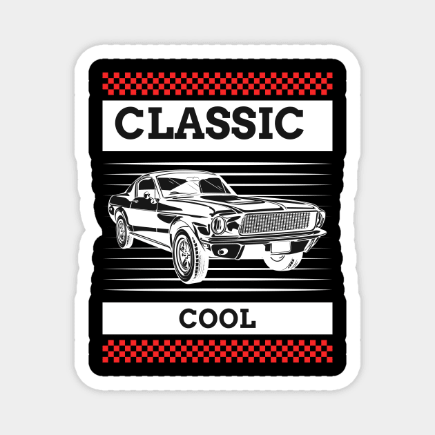 Classic Cool  Muscle Car T-shirt Magnet by Joco Studio