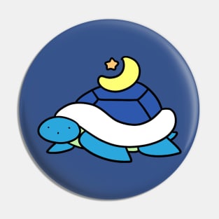 Blue Star and Moon Turtle Pin