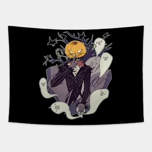 Pumpkin on the head Tapestry