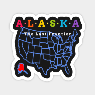 Alaska, USA. The Last Frontier (Map Version) Magnet