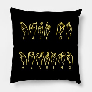 Hard of Hearing in English and ASL Alphabeth Pillow