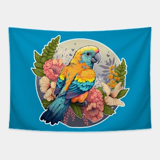 Water Colour Parrot Tapestry