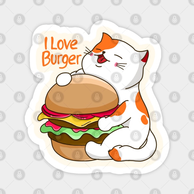 I Love Burger Magnet by Kimprut