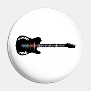 Electric Guitar Good Vibe Rainbow Strings Pin