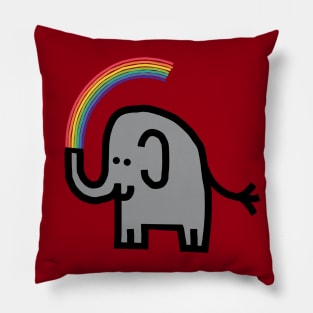 Cute Animals Elephant Spits Rainbow Pillow