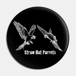 Straw Hat Parrots Luffy and Zoro Outline White Pin