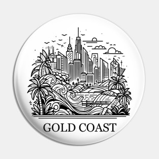 gold coast australia city simple line art illustration Pin