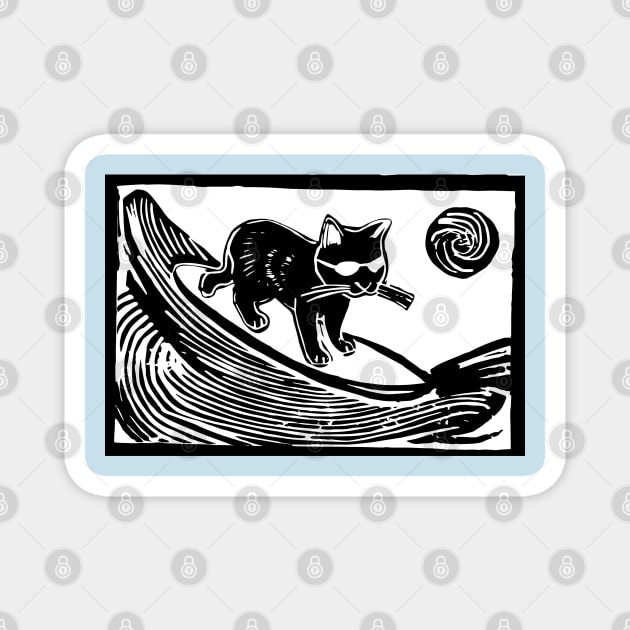 Surfer cat II Magnet by crochetandburn