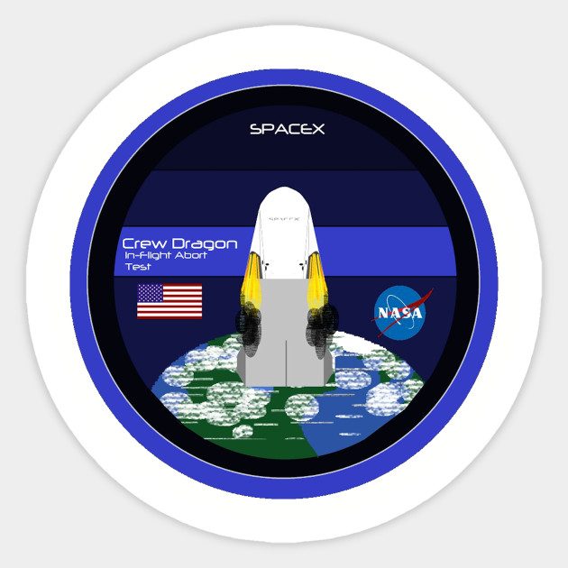 Crew Dragon Pad Abort Test Logo Pad Abort Test Patch Sticker