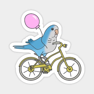 blue quaker parrot on a bike Magnet