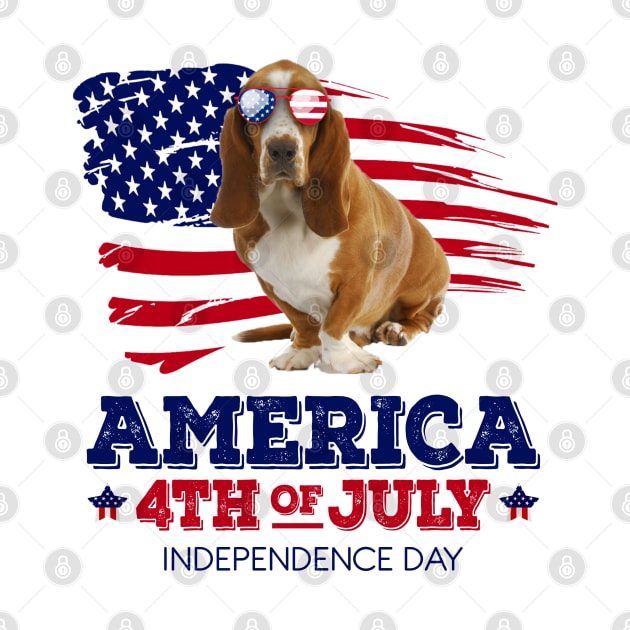 Basset Hound Flag USA - America 4th Of July Independence Day by bunnierosoff21835