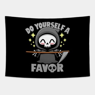 Funny CUte Kawaii Grim Reaper Funny Advice Meme Tapestry