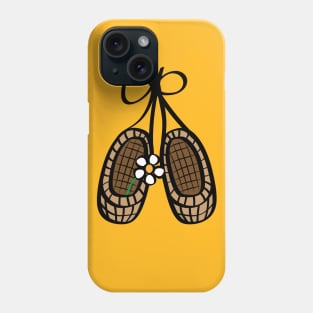 Russian folk shoes made of bast - bast shoes with a flower. Phone Case