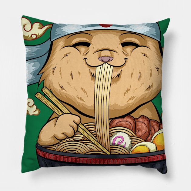 Chinese food cat lovers Pillow by the house of parodies