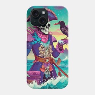 Skeleton Pirate with Bird Phone Case