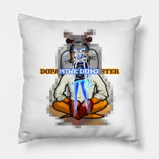 Dopamine Dumpster - Underwater Crustacean - mascot - word art - inverted Pillow