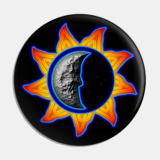 Abstract sun and moon Pin