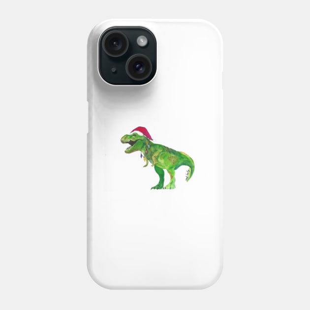 Santasaurus Rex Phone Case by Wendysmalley