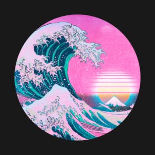 Vaporwave Aesthetic Great Wave Off Kanagawa T-Shirt