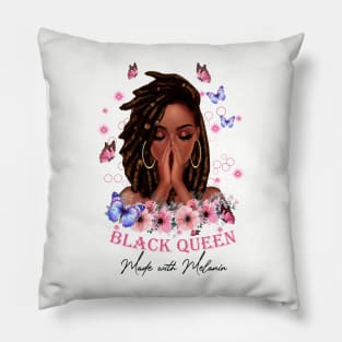 BLACK QUEEN Made with Melanin, Black Girl, Black Girl Magic Pillow