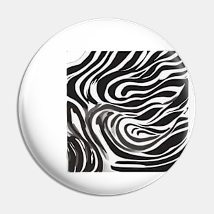 Abstract Zebra Swirls Monochrome Design No. 534 Pin