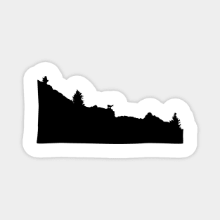 Chamois silhouette mountains Magnet