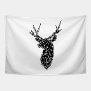 White Lines Stag Trophey Head Tapestry