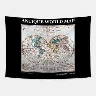 Antique World Map Leonhard Euler 1760 Tapestry