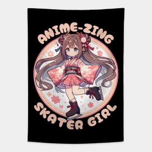 Ice skating anime Tapestry