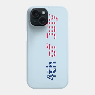 4th of July Typography in Stars and Stripes Text Phone Case