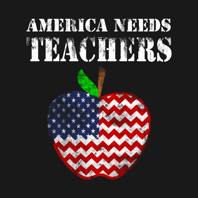 America Needs Teachers American Flag Back To School Gift by Ramadangonim