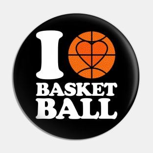 I Live Basketball Design. White Text. Pin