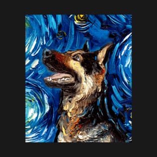 German Shepherd Night (Portrait) T-Shirt