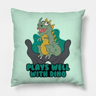 Plays Well With Dino Pillow