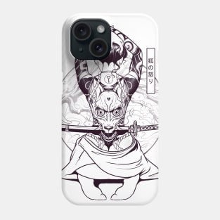 Kitsune Fury - Black and White version Phone Case