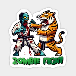 Tiger vs Zombie Fight Magnet